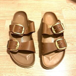 Brown leather Birkenstock sandals size 40 9 9.5